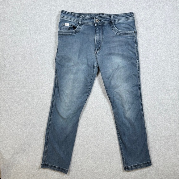 Kuhl Other - Kuhl Kanvus Jean Mens Faded Blue Indigo Straight Leg Pants 36x32 (Fits 33x28)